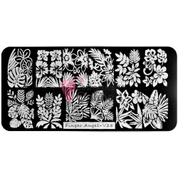 Matrita de Unghii din metal dreptunghiulara 6x12cm V28 - 43250 Model Frunza